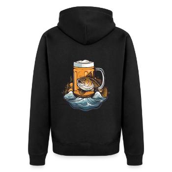 Bière de pêche - Veste à capuche bio Premium Unisexe - noir - Dos - Nico (187cm)