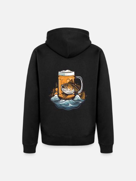 Bière de pêche - Veste à capuche bio Premium Unisexe - noir