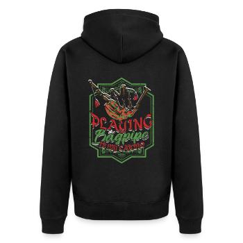 Bagpipes Bagpiper Bagpipe - Unisex Premium Organic Zip Hoodie - black - Back - Nico (187cm)