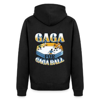 Gagaball Gaga For Gaga Ball Dodgeball - Unisex Premium Bio Zip Hoodie - Schwarz - Hinten - Nico (187cm)