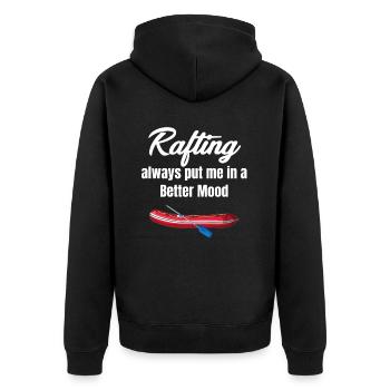 Rafting always puts you in a better mood Grandma Canoeing - Unisex Premium Organic Zip Hoodie - black - Back - Nico (187cm)