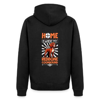Home - Redbone Coonhound - Unisex Premium Organic Zip Hoodie - black - Back - Nico (187cm)