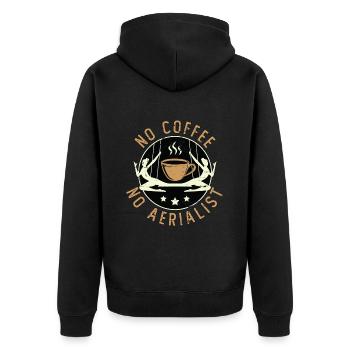 Aerialist No Coffee No Aerial Yoga Coffee Lover - Unisex Premium Organic Zip Hoodie - black - Back - Nico (187cm)