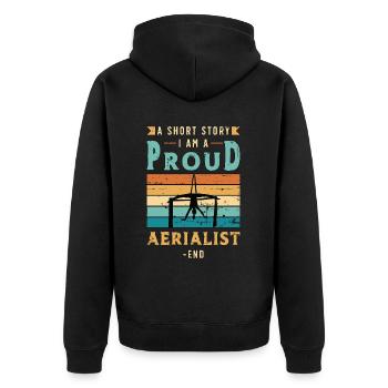 Aerialist A Short Story I Am A Proud Gymnastics - Unisex Premium Organic Zip Hoodie - black - Back - Nico (187cm)