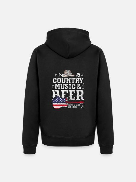 Country - Unisex Premium Organic Zip Hoodie - black
