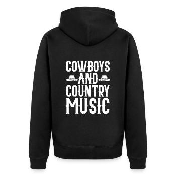Country Music Countrymusic Geschenk - Unisex Premium Bio Zip Hoodie - Schwarz - Hinten - Nico (187cm)
