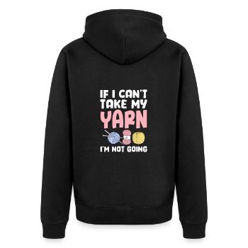 Crochet Knitting Sewing Seamstress Gift - Unisex Premium Organic Zip Hoodie - black - Back - Nico (187cm)