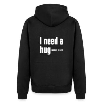 Crochet Knitting Sewing Seamstress Gift - Unisex Premium Organic Zip Hoodie - black - Back - Nico (187cm)