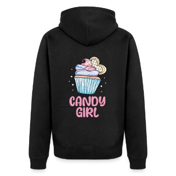 Cupcake - Unisex Premium Organic Zip Hoodie - black - Back - Nico (187cm)