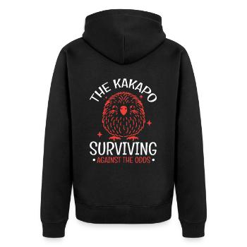 Gefährdete Tierarten Kakapo Tierrechtsaktivist - Unisex Premium Bio Zip Hoodie - Schwarz - Hinten - Nico (187cm)