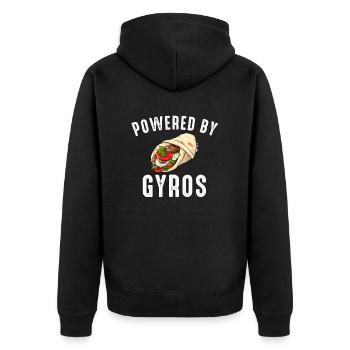 Gyros Squad Cuisine grecque - Veste à capuche bio Premium Unisexe - noir - Dos - Nico (187cm)