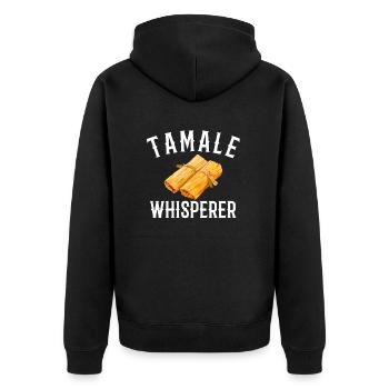 Tamale Mexican Food - Unisex Premium Organic Zip Hoodie - black - Back - Nico (187cm)