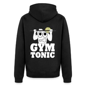 Bodybuilding Motivation Gym - Unisex Premium Organic Zip Hoodie - black - Back - Nico (187cm)