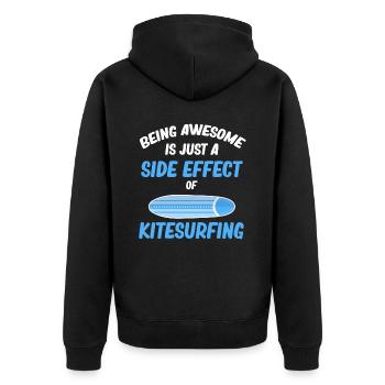 Être génial n’est qu’un effet secondaire d’être génial. - Veste à capuche bio Premium Unisexe - noir - Dos - Nico (187cm)