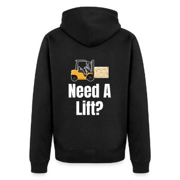 Do you need an elevator? Jollier - Unisex Premium Organic Zip Hoodie - black - Back - Nico (187cm)