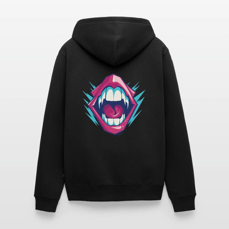 Vampire dentition with sharp teeth Unisex Premium Organic Zip Hoodie