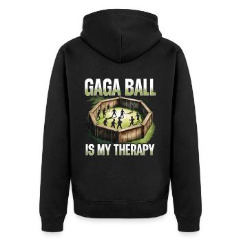 Gagaball Gaga Ball Ballon Chasseur - Veste à capuche bio Premium Unisexe - noir - Dos - Nico (187cm)