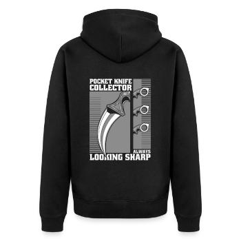 Always Looking Sharp Butcher Knife Lover Knife - Unisex Premium Organic Zip Hoodie - black - Back - Nico (187cm)