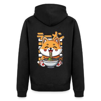 Chien Aime Ramen Bol Kawaii Anime - Veste à capuche bio Premium Unisexe - noir - Dos - Nico (187cm)