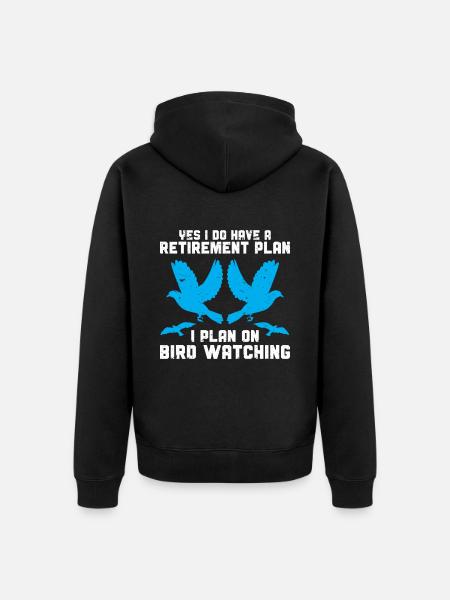 Birdwatching Birding Birds Birdwatcher - Unisex Premium Organic Zip Hoodie - black