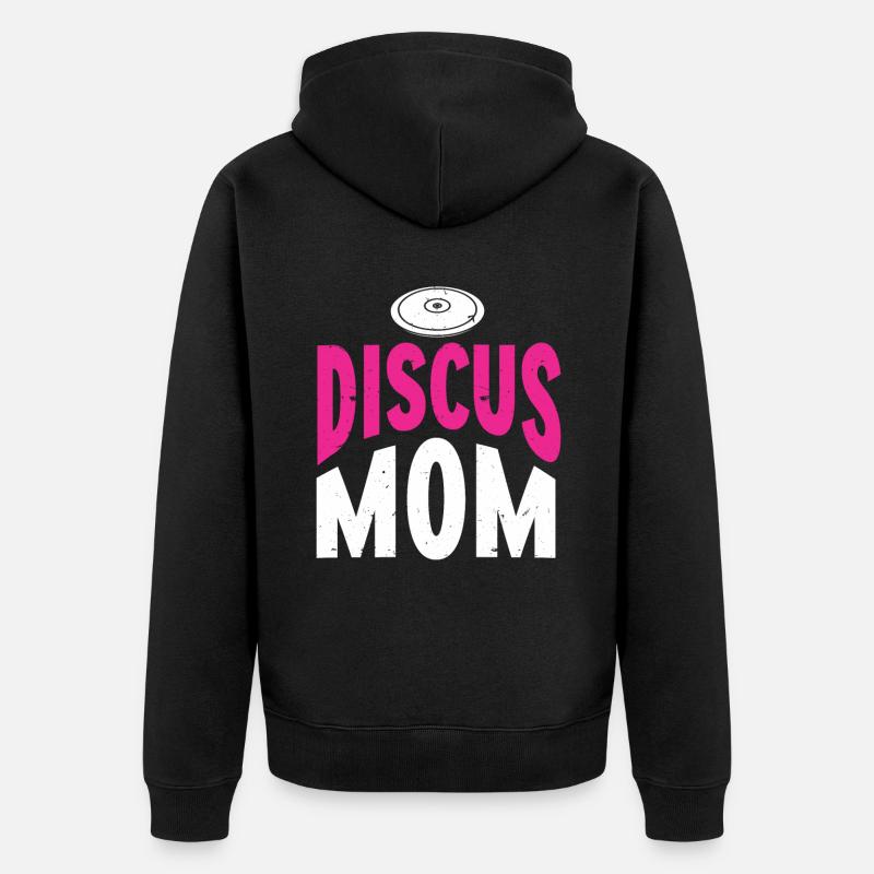 Diskuswerfer Leichtathlet Disc Throw - Unisex Premium Bio Zip Hoodie - Schwarz