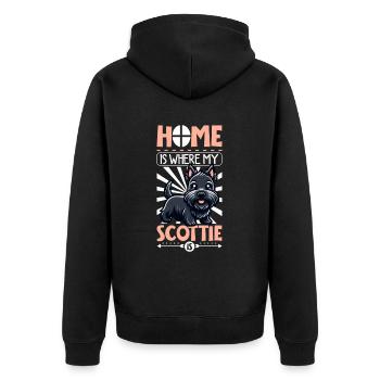 Accueil - Scottish Terrier - Veste à capuche bio Premium Unisexe - noir - Dos - Nico (187cm)
