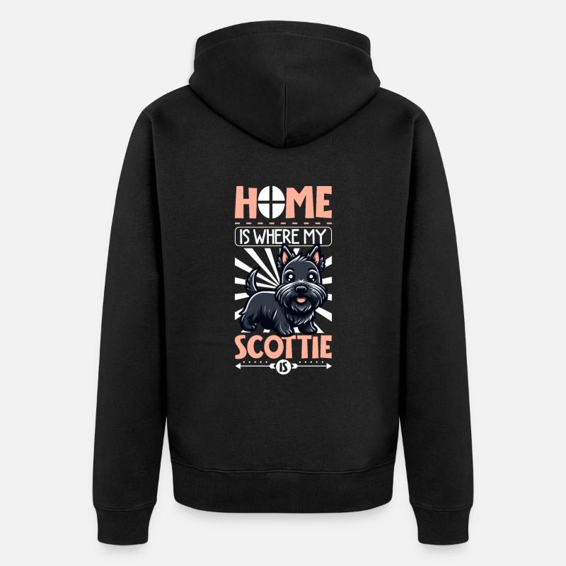Accueil - Scottish Terrier - Veste à capuche bio Premium Unisexe - noir
