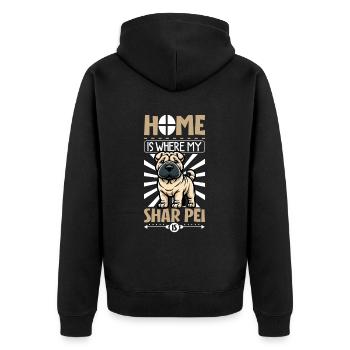 Accueil - Shar-Pei - Veste à capuche bio Premium Unisexe - noir - Dos - Nico (187cm)