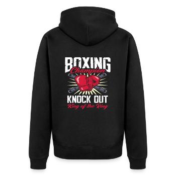 Boxe, Arts martiaux, Gant de boxe, Boxeur - Veste à capuche bio Premium Unisexe - noir - Dos - Nico (187cm)