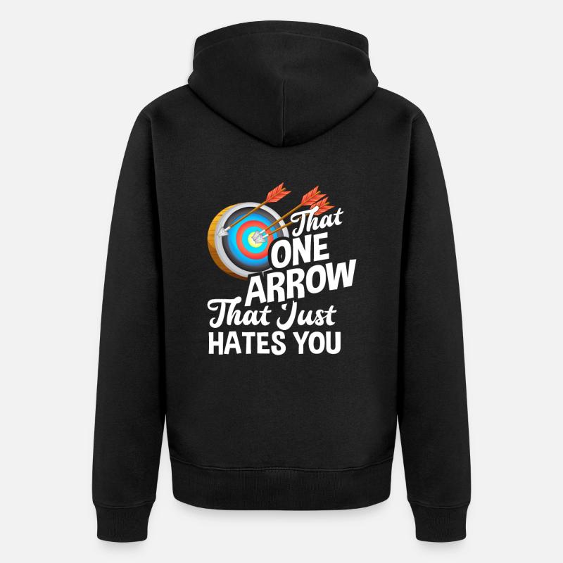 Bogen Bogenschießen - Unisex Premium Bio Zip Hoodie - Schwarz