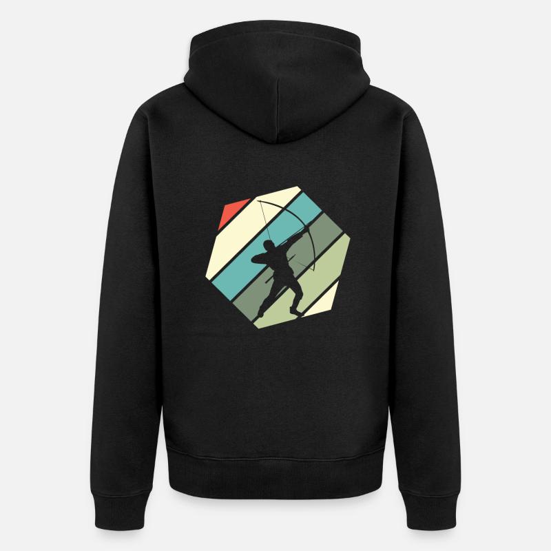 Archer rétro Tir à l’arc - Veste à capuche bio Premium Unisexe - noir