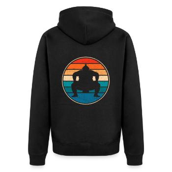 Sumo - Unisex Premium Bio Zip Hoodie - Schwarz - Hinten - Nico (187cm)