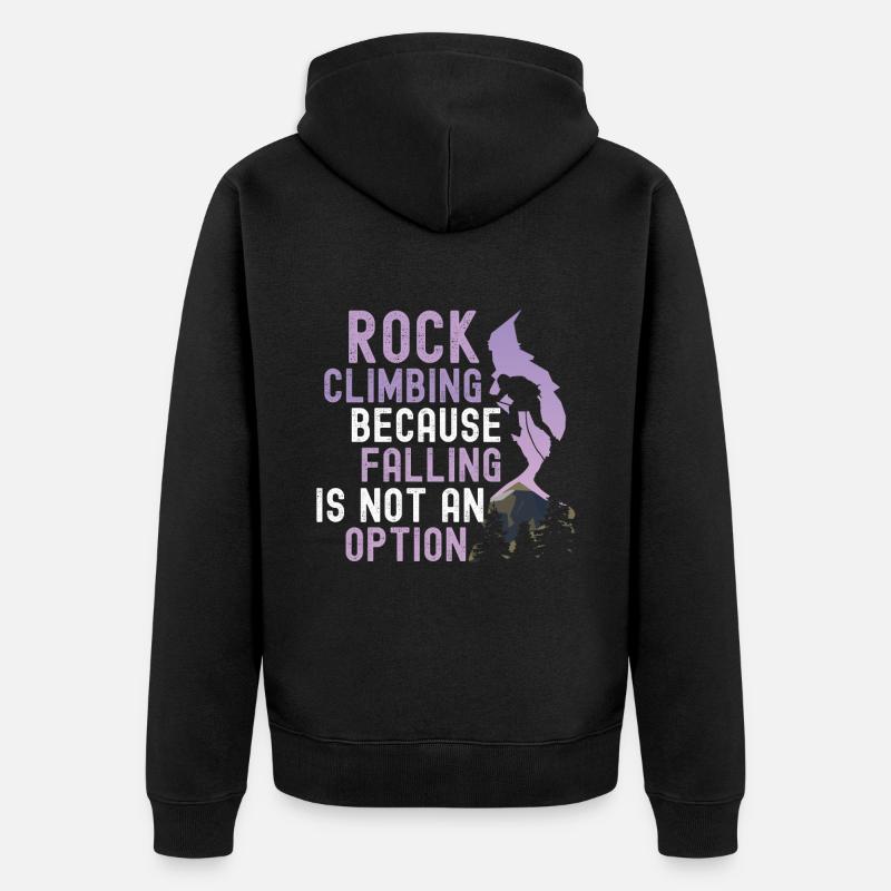 Klettern Mountain Boulder Climble Climber - Unisex Premium Bio Zip Hoodie - Schwarz