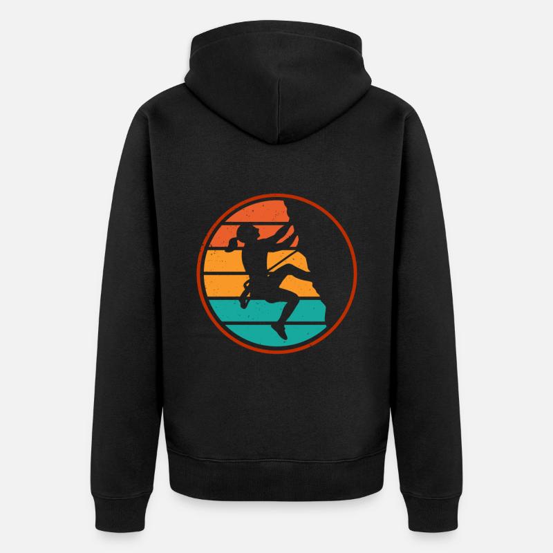 Klettern Mountain Boulder Climble Climber - Unisex Premium Bio Zip Hoodie - Schwarz
