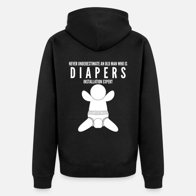 Parents Bébé Couches Grossesse - Veste à capuche bio Premium Unisexe - noir