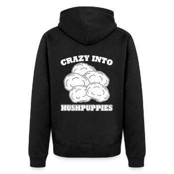 Hushpuppies Hushpuppy Hush Puppy - Unisex Premium Organic Zip Hoodie - black - Back - Nico (187cm)
