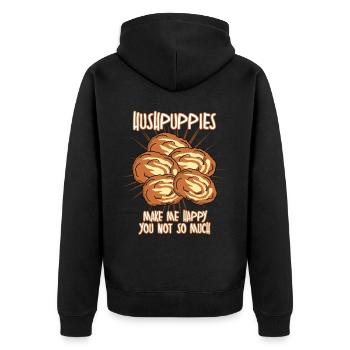 Hush Puppy Hushpuppies Hushpuppy - Unisex Premium Organic Zip Hoodie - black - Back - Nico (187cm)
