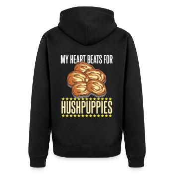 Hush Puppy Hushpuppy Hushpuppies - Unisex Premium Organic Zip Hoodie - black - Back - Nico (187cm)