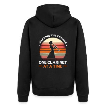 Klarinettenlehrer Klarinettist Musik Klarinettist - Unisex Premium Bio Zip Hoodie - Schwarz - Hinten - Nico (187cm)