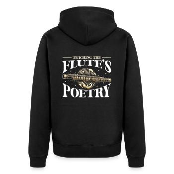 Professeur de flûte Instrument de musique Joueur de flûte - Veste à capuche bio Premium Unisexe - noir - Dos - Nico (187cm)