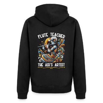 Professeur de flûte Instrument de musique Joueur de flûte - Veste à capuche bio Premium Unisexe - noir - Dos - Nico (187cm)