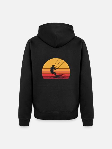 Kitesurfing kiteboarding lover - Unisex Premium Organic Zip Hoodie - black