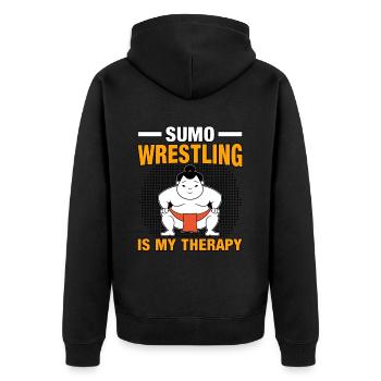 La lutte sumo est ma thérapie - Veste à capuche bio Premium Unisexe - noir - Dos - Nico (187cm)