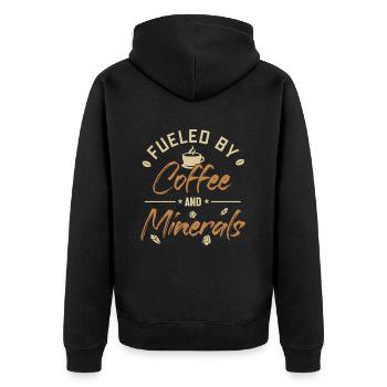 Alimenté par le café et les minéraux Géologue Minéral - Veste à capuche bio Premium Unisexe - noir - Dos - Nico (187cm)