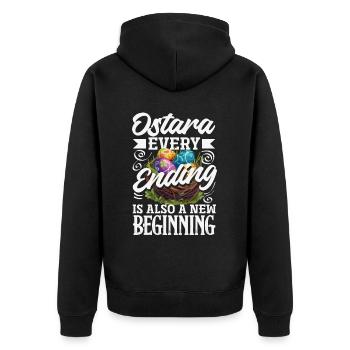 Pâques Eostre Printemps païen - Veste à capuche bio Premium Unisexe - noir - Dos - Nico (187cm)