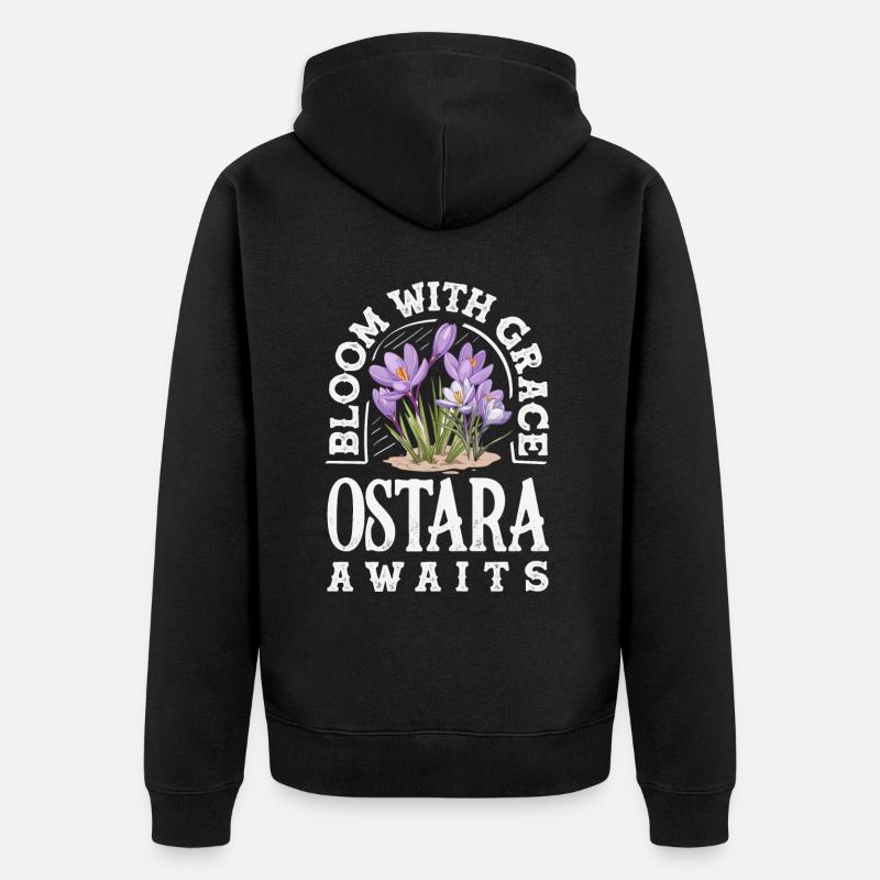 Easter Eostre Pagan Spring - Unisex Premium Organic Zip Hoodie - black