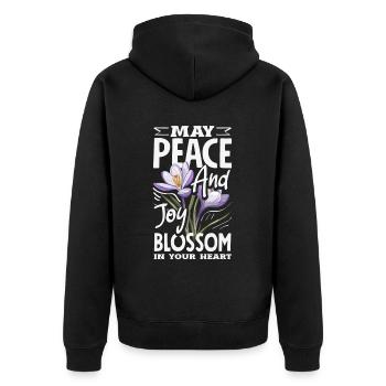 Easter Eostre Pagan Spring - Unisex Premium Organic Zip Hoodie - black - Back - Nico (187cm)