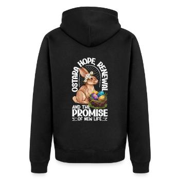 Easter Eostre Pagan Spring - Unisex Premium Organic Zip Hoodie - black - Back - Nico (187cm)