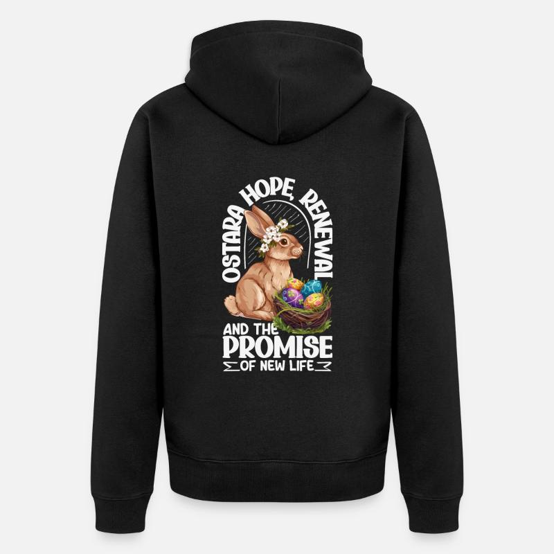Pâques Eostre Printemps païen - Veste à capuche bio Premium Unisexe - noir