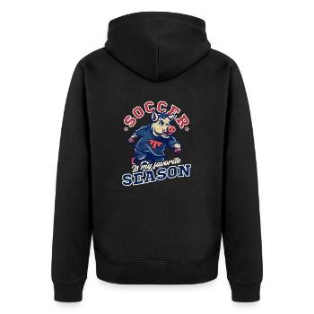 Soccer Coach Soccer Is Favorite Season - Unisex Premium Organic Zip Hoodie - black - Back - Nico (187cm)